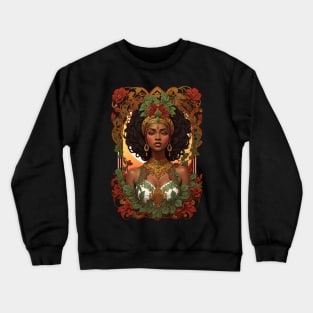 African Queen of Sheba retro vintage floral design Crewneck Sweatshirt